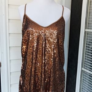 Spaghetti strap sequined top